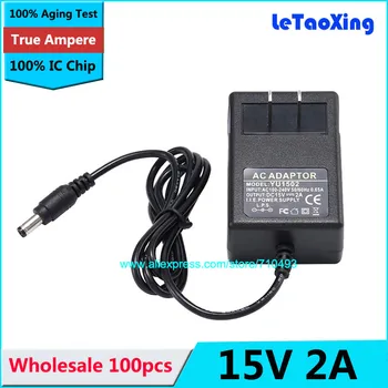 

High Quality DC 15V 2A Adapter Converter 15V Switching Power Supply Adaptor US Plug Free shipping Wholesale 100pcs