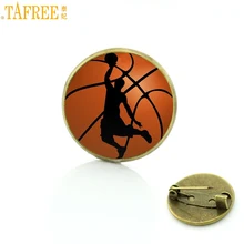 TAFREE más reciente foto jugador de baloncesto silueta arte hombres mujeres joyería de la vendimia insignia broche broches deportes ocasionales