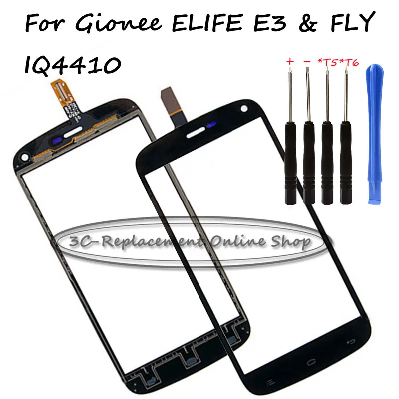 1 шт. сменная сенсорная панель для Gionee ELIFE E3 &amp FLY IQ4410 Quad Черный сенсорный экран