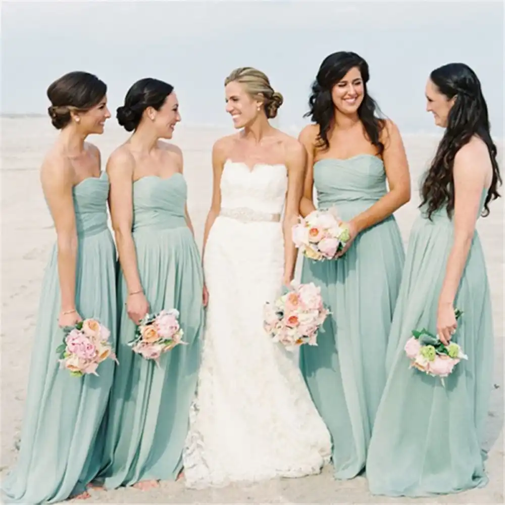 mint green strapless dress
