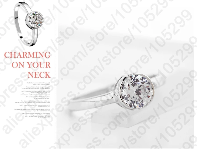 Модные 925 пробы серебряные ювелирные изделия стильные женские свадебные камни высокое качество кристалл CZ классическое кольцо