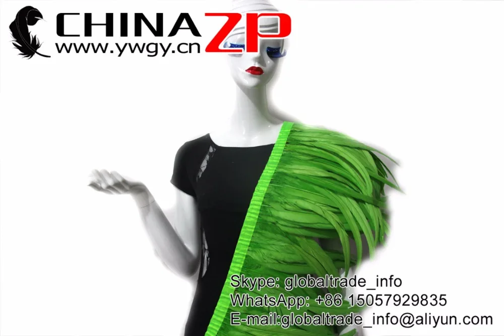 7 lime green Rooster Tail Feather Fringe Trim Wholesale (6)