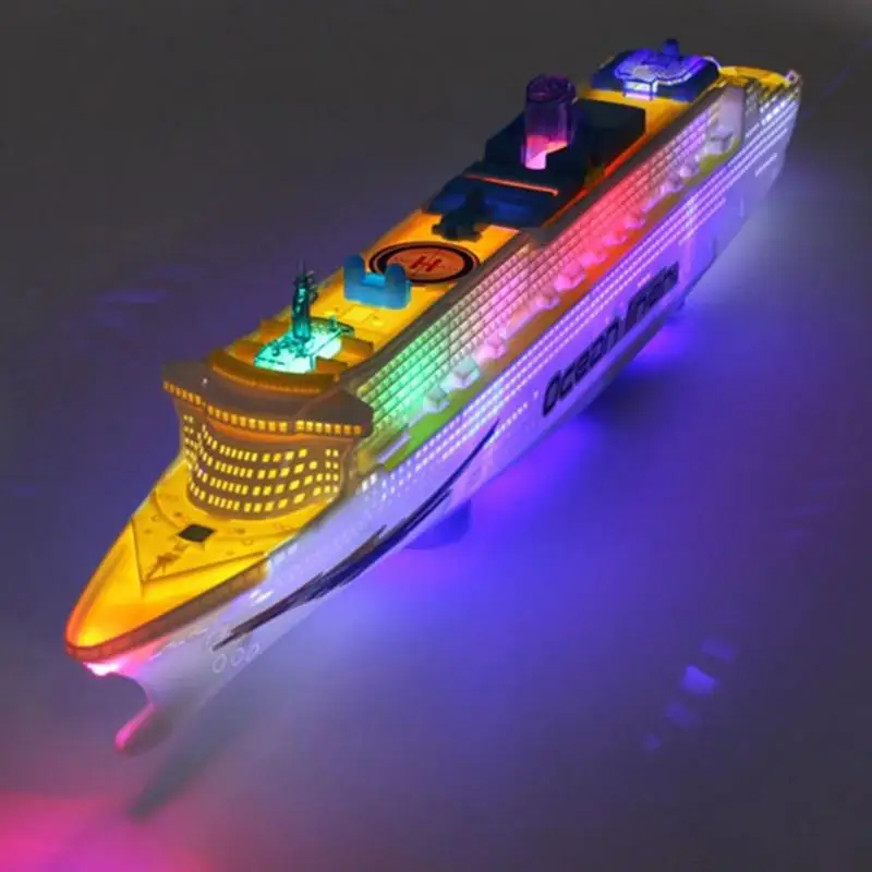 

Kids Toys Pool Liner Cruise Ship Flashing LED Light Music Sound Ship Model Toy Children Birthday Christmas Gift
