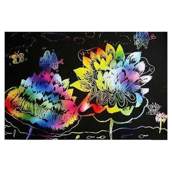 

ABWE Best Sale 10 Sheets 16K Colorful Magic Scratch Art Painting Paper With Drawing Stick Gift