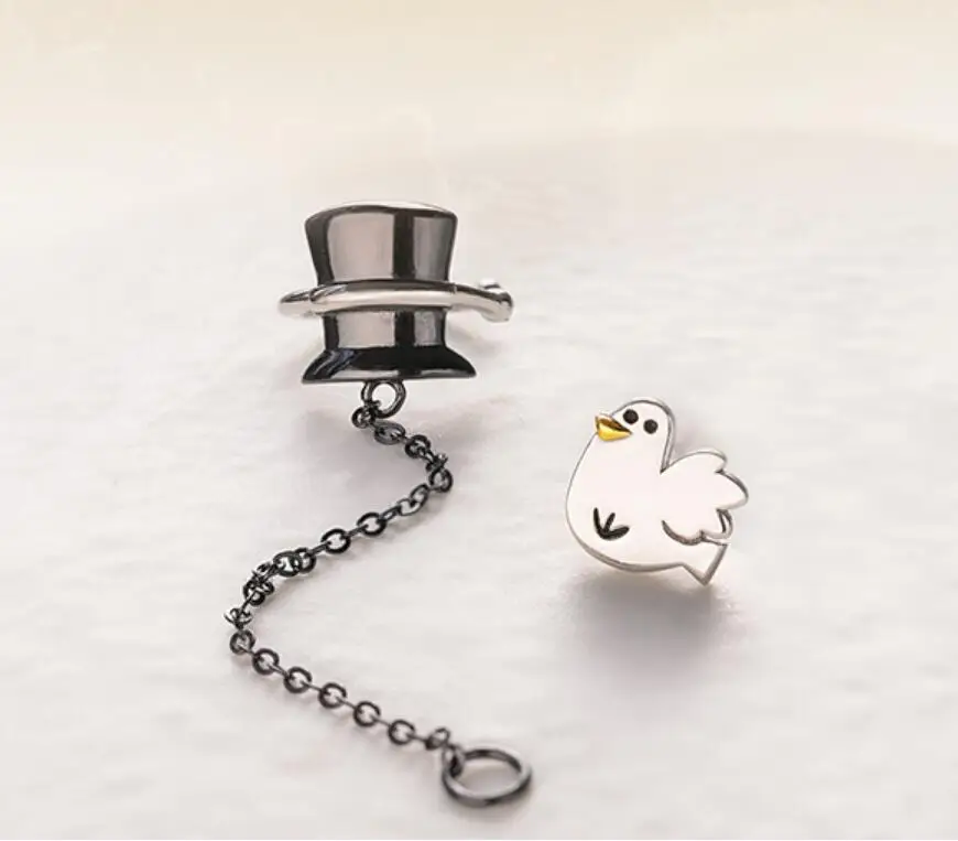 

Korea Magic Hat Pigeons Earring Ear Stud Ear Drop Daily Fashion 925 Sterling Silver Women Jewelry Gift