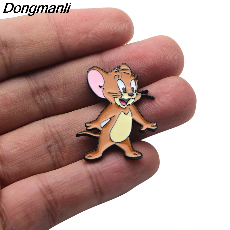P3285 Dongmanli кошка и мышь эмалированные булавки броши мультфильм креативная