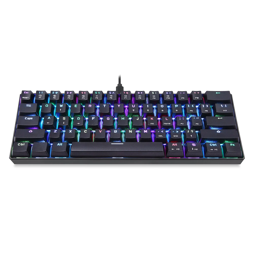 Online MOTOSPEED CK61 NKRO Teclado mecánico luz de fondo RGB con caja de cambio de teclado para juegos 2ms velocidad de respuesta todas las teclas Anti fantasma