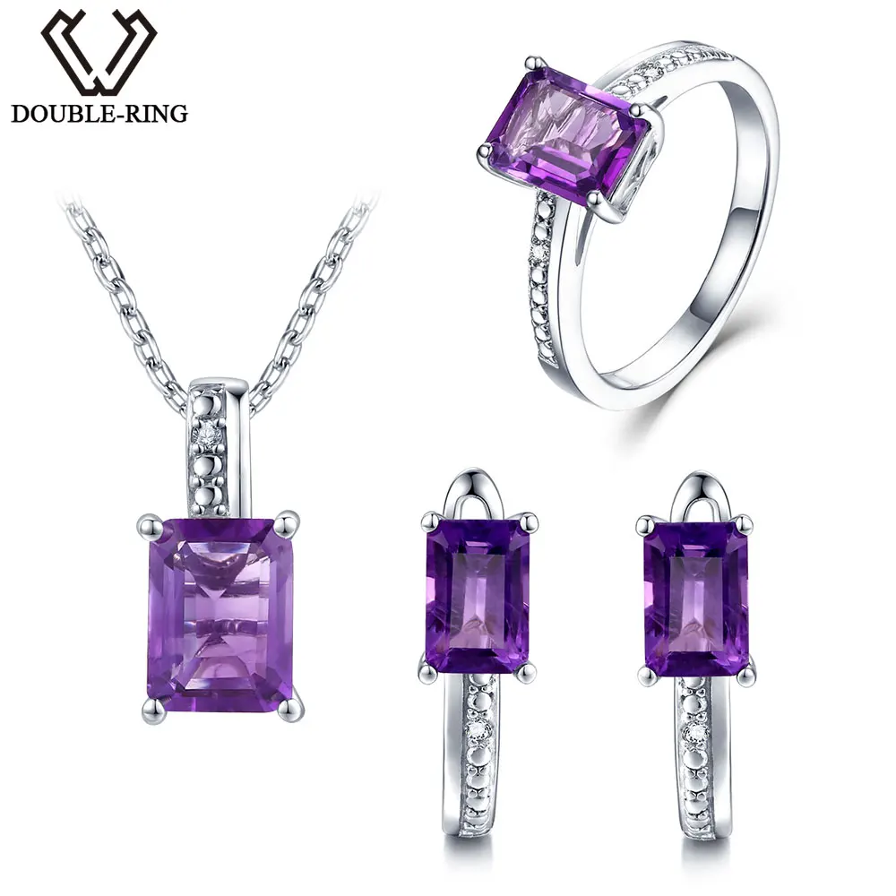 DOUBLE R Natural font b Diamond b font Wedding font b Jewelry b font Sets Women
