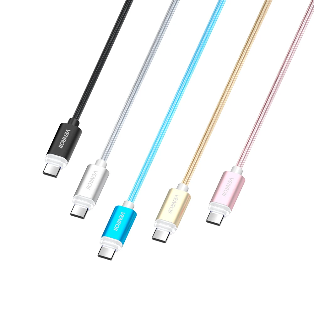 1 м светодиодный usb кабель с нейлоновой линией синхронизации данных для huawei mate 20