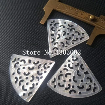 

10pcs/lot 40x43mm Natural Hollow Fan & Drop Mother of Pearl shell for DIY Jewelry Hollow Fan Flower MOP Pearl shell Beads