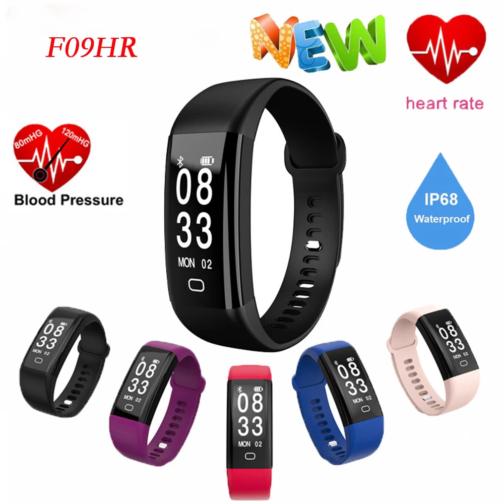 F09HR Smart Wristband Activity Tracker Bracelet Blood Pressure Heart Rate Monitor Waterproof