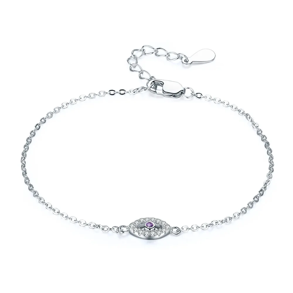 

ZMZY Cubic Zirconia Evil Eye 925 Sterling Silver Bracelet Women Bracelets & Bangles Link Chain Charm Bracelet Femme DIY