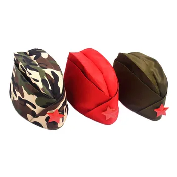 Fashion Military Hat Russian Army Cap Green Camo Badge Women Men Sailor Stage Performance Cosplay Hats Chinese Boat Cap LB
