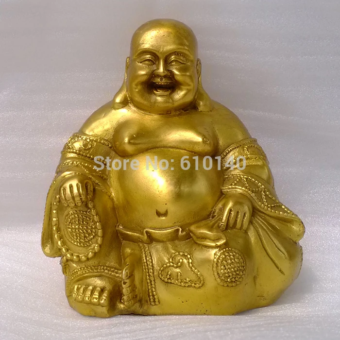 

copper ornaments sitting Maitreya Laughing Buddha Lucky Hannaford Jushi home furnishings