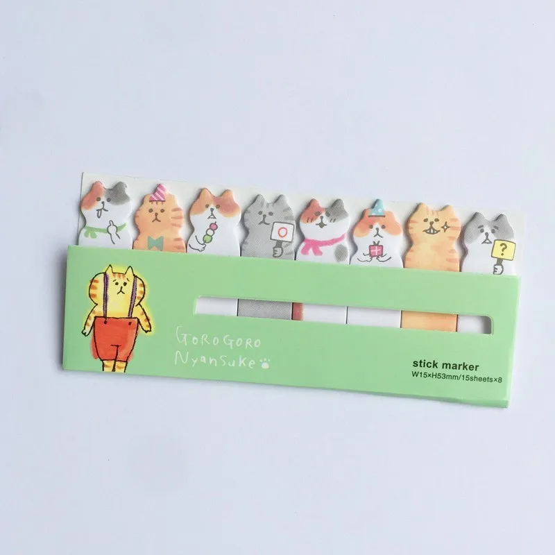 Милые коты Липкие заметки Kawaii Канцелярские блокноты закладки для школьных учебников принадлежности планировщик наклейки Post It - Цвет: 2