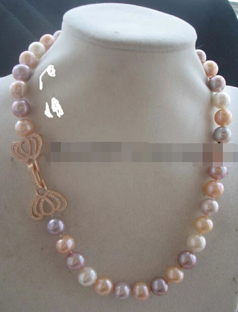 

Miss charm Jew1642 freshwater pearl multicolor round AA necklace 18