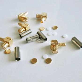 

10X MCX male plug right angle 90 Degree crimp For RG174 RG316 LMR100 cable RF connector