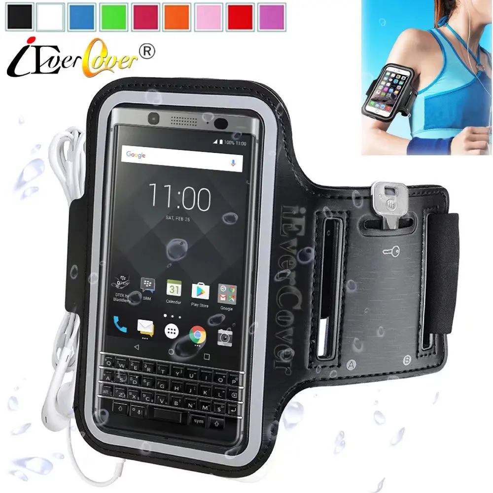 

iEverCover Running Arm Band Case for Blackberry Motion KEYone Aurora DTEK70 DTEK60 DTEK50 Priv Leap PU Leather Waterproof Cover