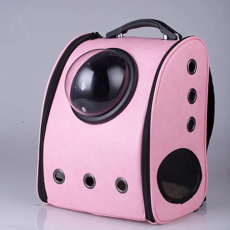 Космическая кабина переноска для домашних животных дышащая переноска для кошек рюкзак переносная сумка для домашних животных переносная сумка для кошек сумки для домашних животных дорожная переноска для собак - Цвет: Pink