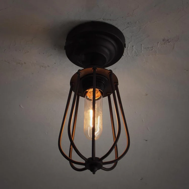 Ретро стиль лофт Эдисон промышленный винтажный потолочный светильник светильники Внутреннее освещение поверхностного монтажа