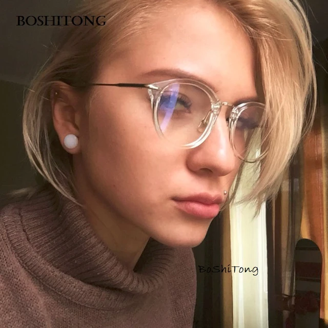Vintage round clear glasses best sale