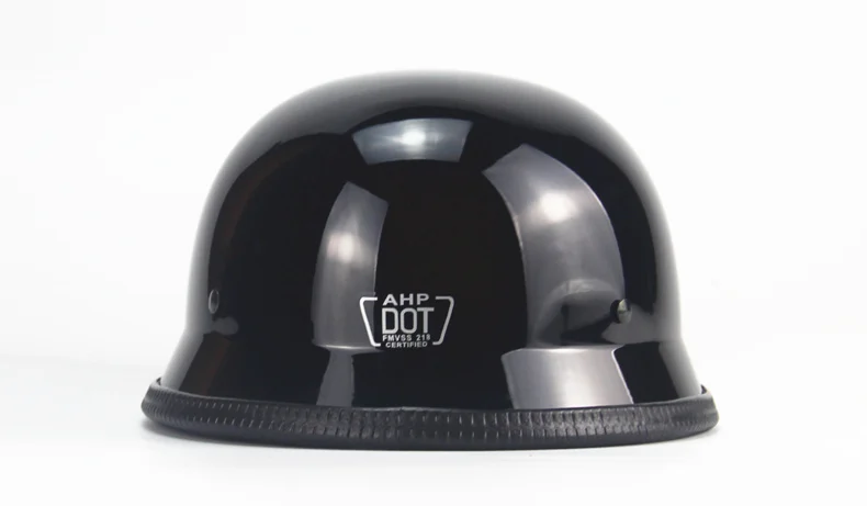 Второй мировой войны стиль полушлем Чоппер Байкер Пилот очки открытое лицо мото кожа черный шлем черный с очками