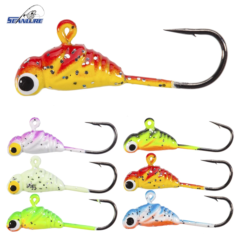 SEANLURE Assorted ice fishing gear 2.6cm 1.9g 6Pack bait Glow Ice