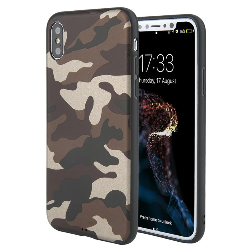 Армейский зеленый камуфляжный чехол для iPhone X 6 6S 7 8 Plus мягкие силиконовые чехлы из