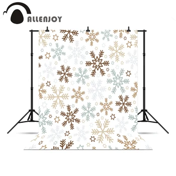 

Allenjoy photographic photo background merry Christmas white snowflakes stars vinyl photography backdrop for photo Studio