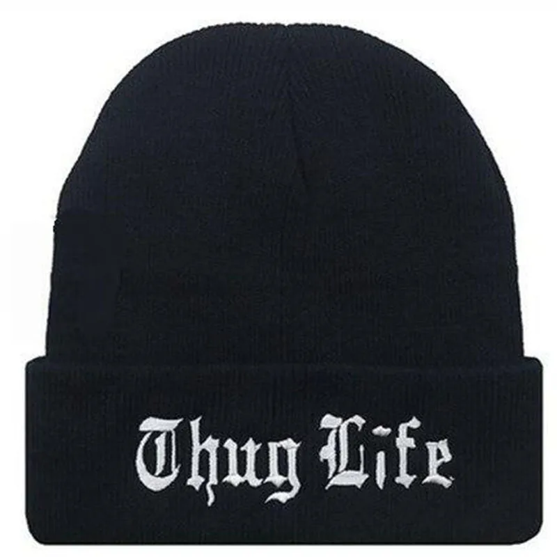 

& THUG LIFE Women Men Winter Knitted Wool Cap Unisex Hip-Hop Skullies Beanie Hat Casual cap Winter Hats brand new thick