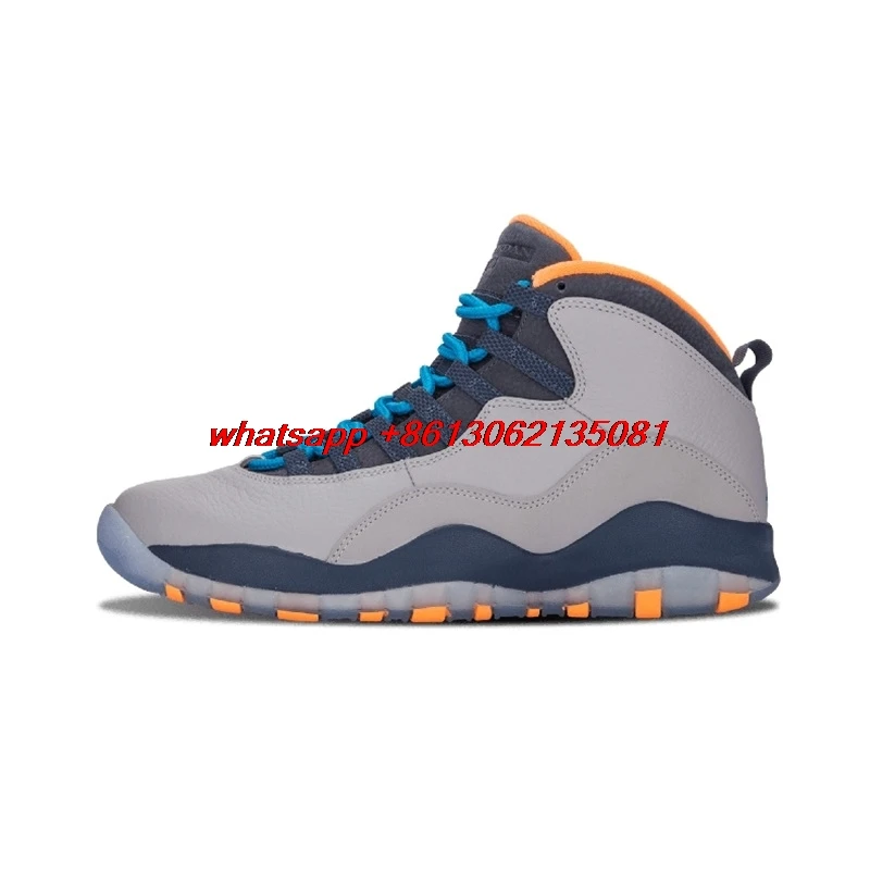 

hot Retro 10 Men Basketball Bobcats Chicago Cool Grey Powder Blue Steel Grey Cement Sport Sneakers