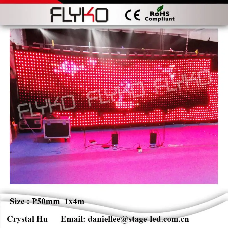 

Stage used led curtain display video screen high pixel led curtain price P5cm 4x1m