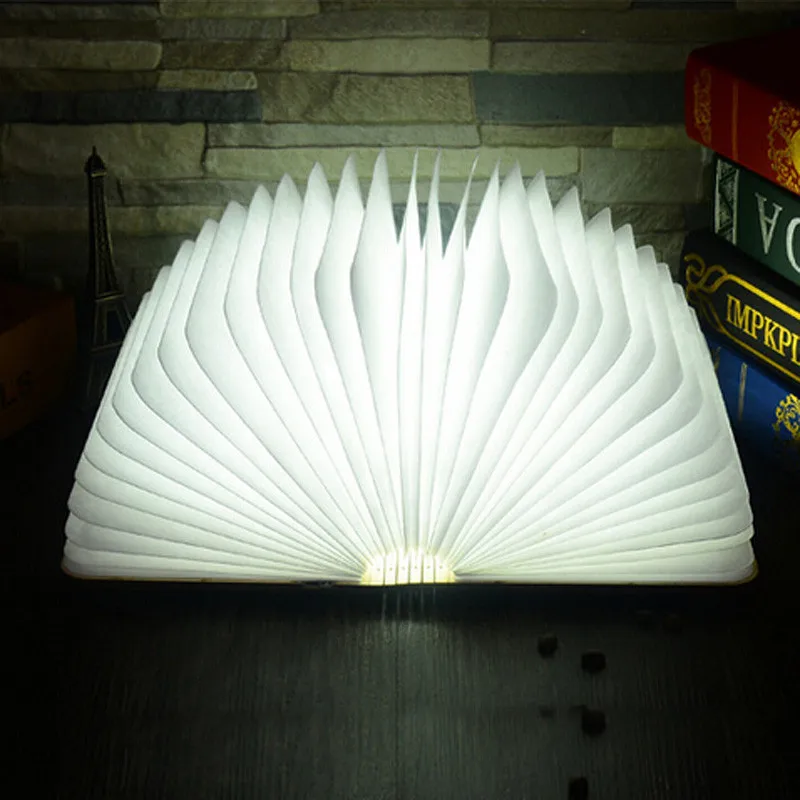

Wood Turning books Nightlight USB rechargeable LED folding lamp book creative led book light with 3.7V battery book lamp