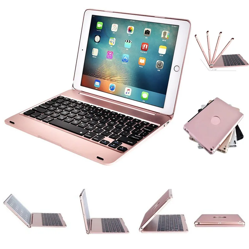 Тонкий Портативный беспроводной Bluetooth клавиатура с жестким чехол для Apple iPad Air / 2