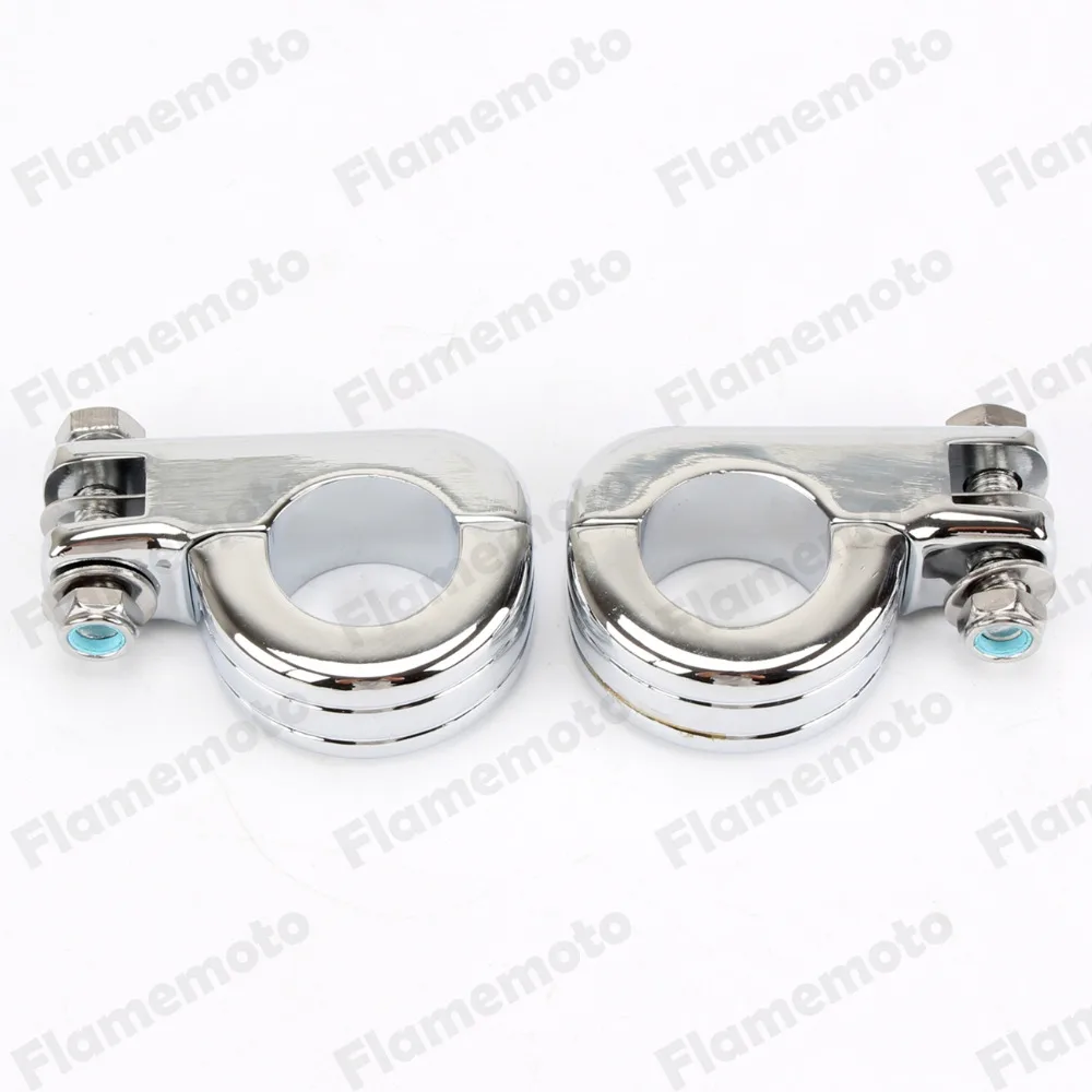 

1 1/2" Motorcycle Highway Foot Pegs Engine Crash Bar Guards Clamp Footrest Mount Kit For Harley Bobber Chopper 38mm Universal