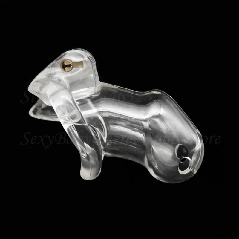 New Small Size Male Chastity Device Lockable Cock Cage Resin Chastity Belt Sex Product with 4 Size Penis Rings Sex Toys For Men