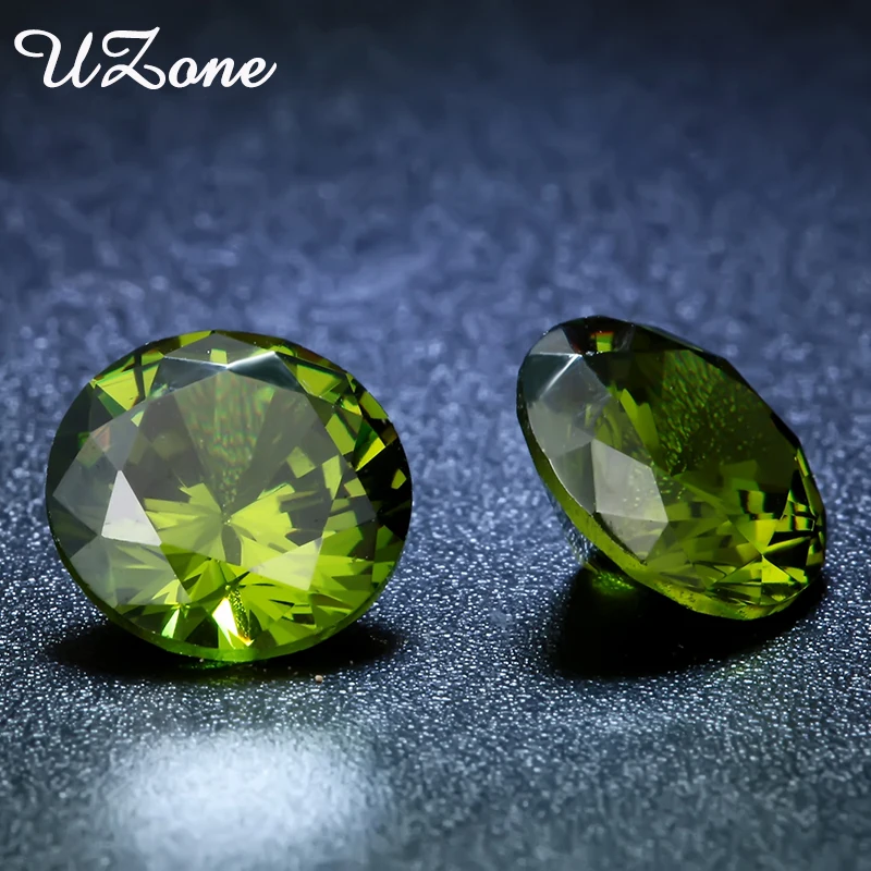 8 мм AAAAA искусственный камень Olivine день рождения август кубический цирконий