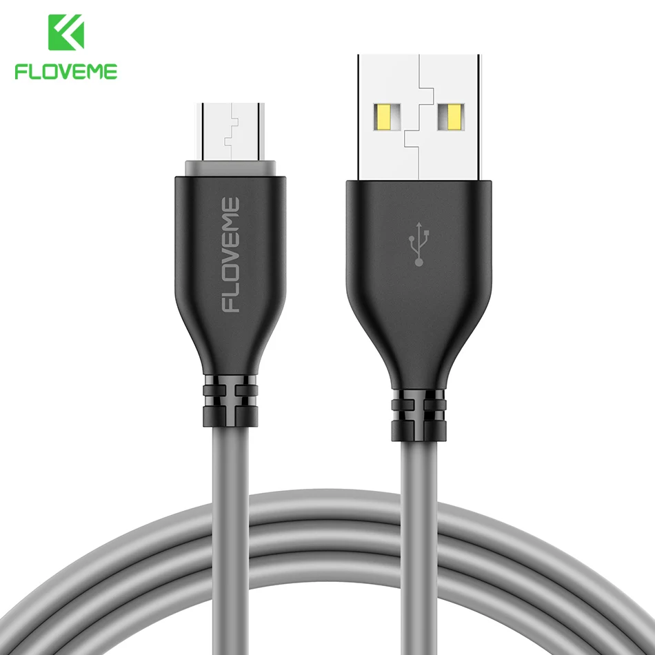 FLOVEME 5 V/2.2A микро USB кабель 1 м/0,3 м Мобильный телефон USB кабель для samsung Galaxy S7 S6 для Xiaomi Redmi Note 4 4X зарядный кабель - Цвет: Mysterious Black