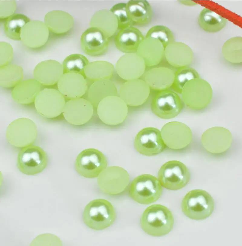 

FLTMRH 200pcs 4mm Many Colors Amm Craft ABS Imitation Pearls Half Round Flatback Pearls Resin Scrapbook Beads Decorate Diy