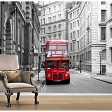 Пользовательские 3d стереоскопические обои Лондонский Городской автобус для детской комнаты гостиной спальни ТВ фон стены papel де parede