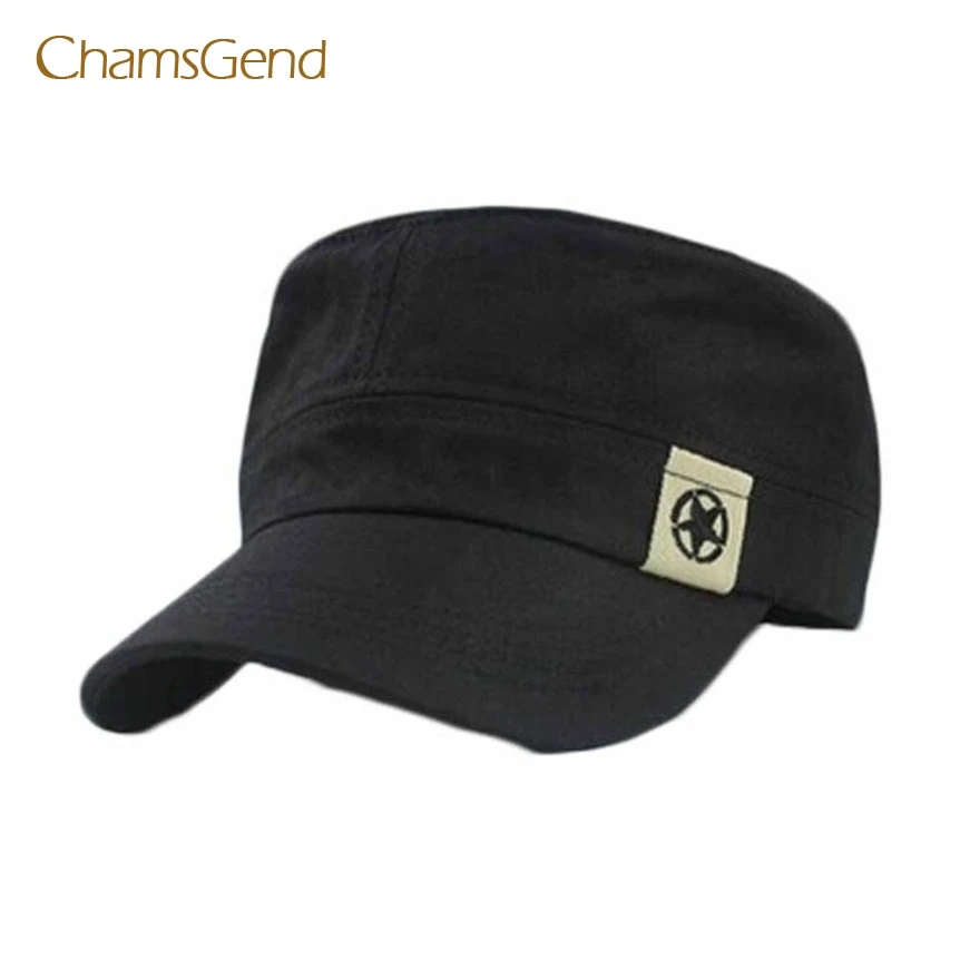 

Chamsgend Coolbeener Fashion Unisex Flat Roof Military Hat Cadet Patrol Bush Hat Baseball Field Cap dec7