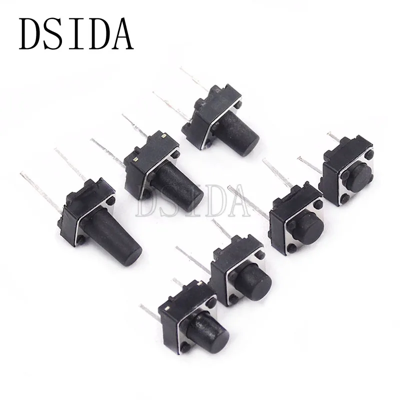 

20pcs Middle 2pin 6*6*10 mm Switch Tactile Push Button Switches 6x6x10mm DIP-2 Light Touch Keys Keyboard
