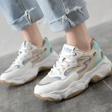 GYP 2019 running Shoes Woman autumn Comfortable Breathable PU Mesh Flats Female Platform font b Sneakers