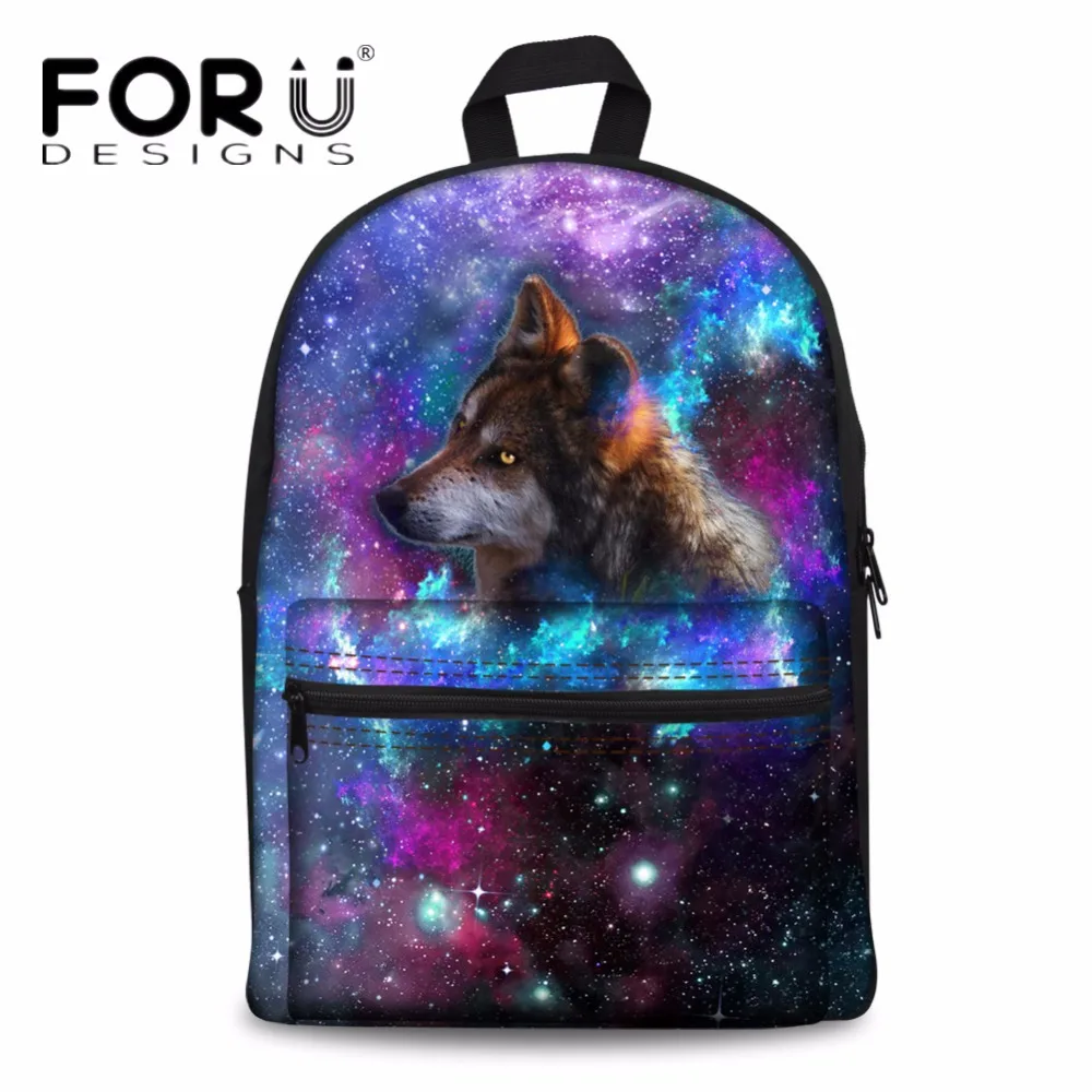 FORUDESIGNS классный школьный рюкзак с изображением животных волка Мужской винтажный