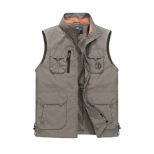 Брендовый жилет, мужской повседневный жилет, сетчатый жилет, много карманов, Мужской рабочий жилет для фотографии, мужской жилет, мужской жилет размера плюс L-6XL, жилет