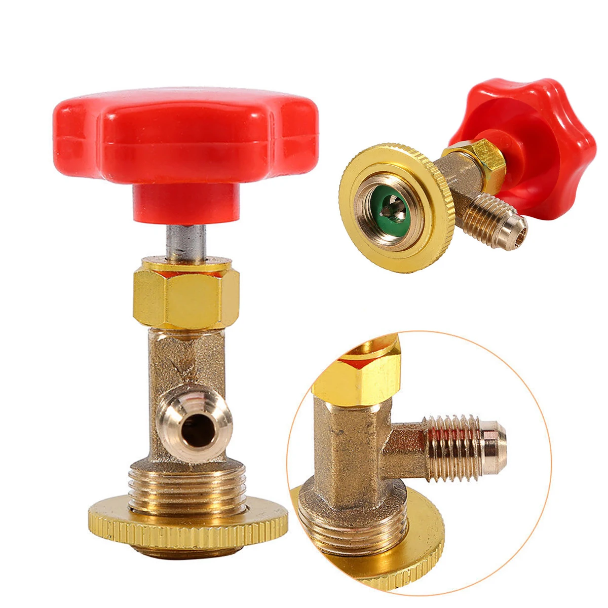 DWZ New Car R134a Air Refrigerant AC Can Tap Valve Bottle Opener Tool With Red Cap