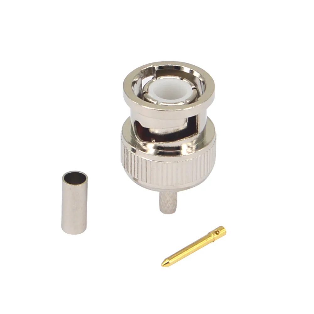 BNC штекер RF разъем обжимной для RG174 RG316 LMR100 кабель|connector brass|connector crimpconnector plug |