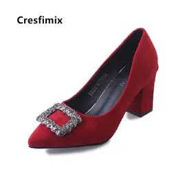 Cresfimix Vrouwen Pompen/женские милые вечерние туфли-лодочки на высоком каблуке; женская повседневная обувь высокого качества; женские черные туфли