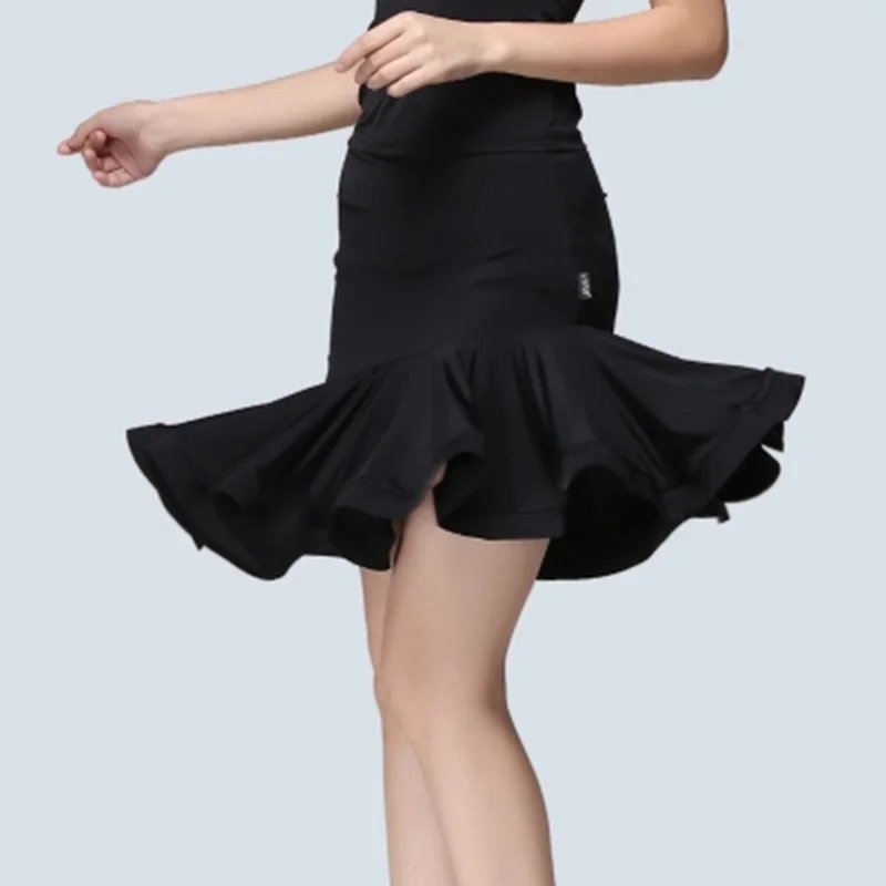 

2018 Latin Dance Skirt Women Stage Performance Practice Irregular Lady Rumba Samba Tango Cha Ballroom Dress