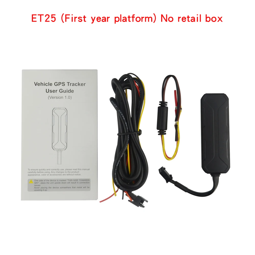 No box(First year) Умный gps трекер мини ET25 gps локатор для мотоцикла вибрация низкий аккумулятор сигнализация 9-90 в диапазон напряжения дистанционного отключения бензин/мощность - Цвет: No box(First year)